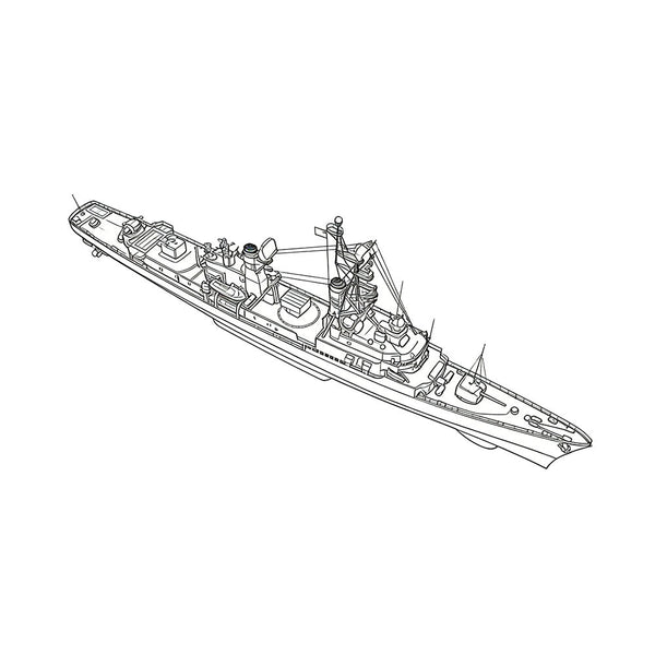 SSC153 Military Model USS DDG-2 Charles F. Adams Destroyer Water Line
