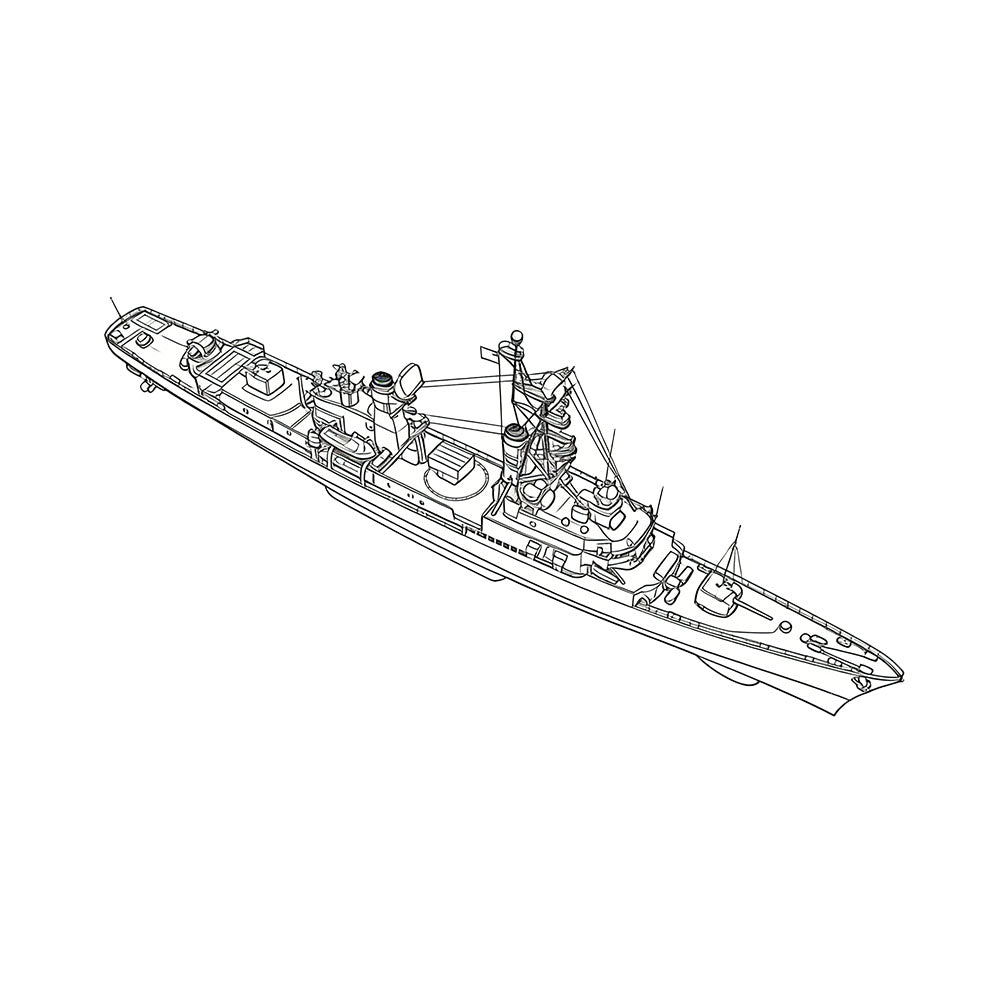 SSC153S Military Model  USS DDG-2 Charles F. Adams Destroyer Full Hull — detail view 4
