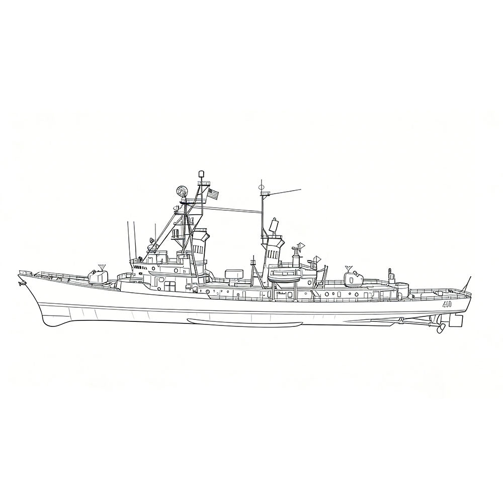 SSC154 Military Model FRG L¨¹tjens Class Destroyer Water Line