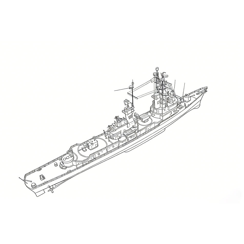 SSC154 Military Model FRG L¨¹tjens Class Destroyer Water Line