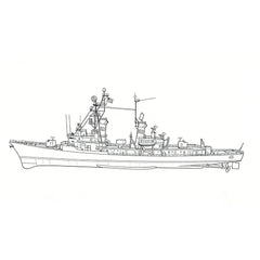SSC154 Military Model FRG L¨¹tjens Class Destroyer Water Line