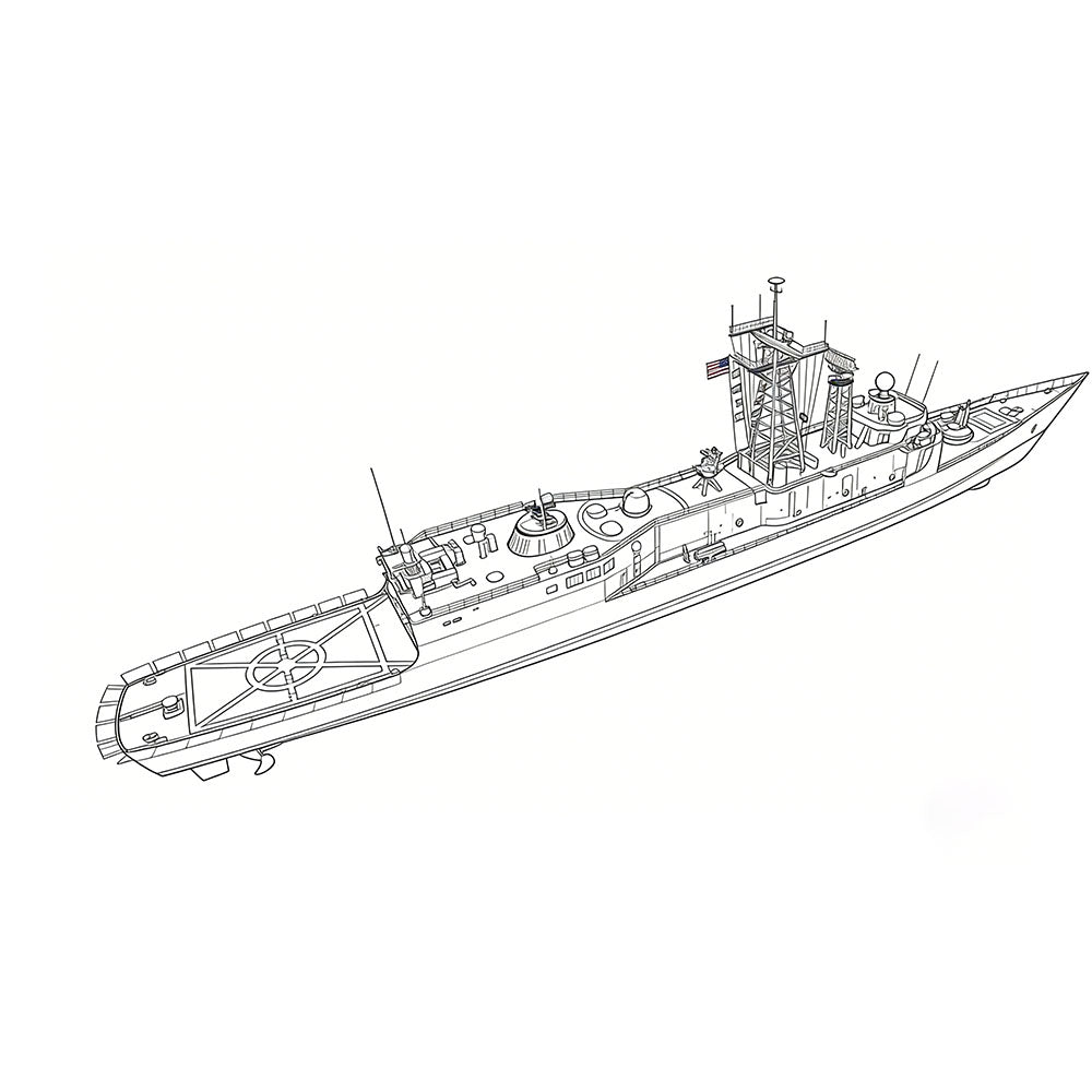 SSC155 Military Model USS FFG-7 Oliver Hazard Perry Class Frigate Water Line — detail view 4