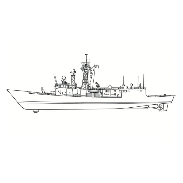 SSC155 Military Model USS FFG-7 Oliver Hazard Perry Class Frigate Water Line