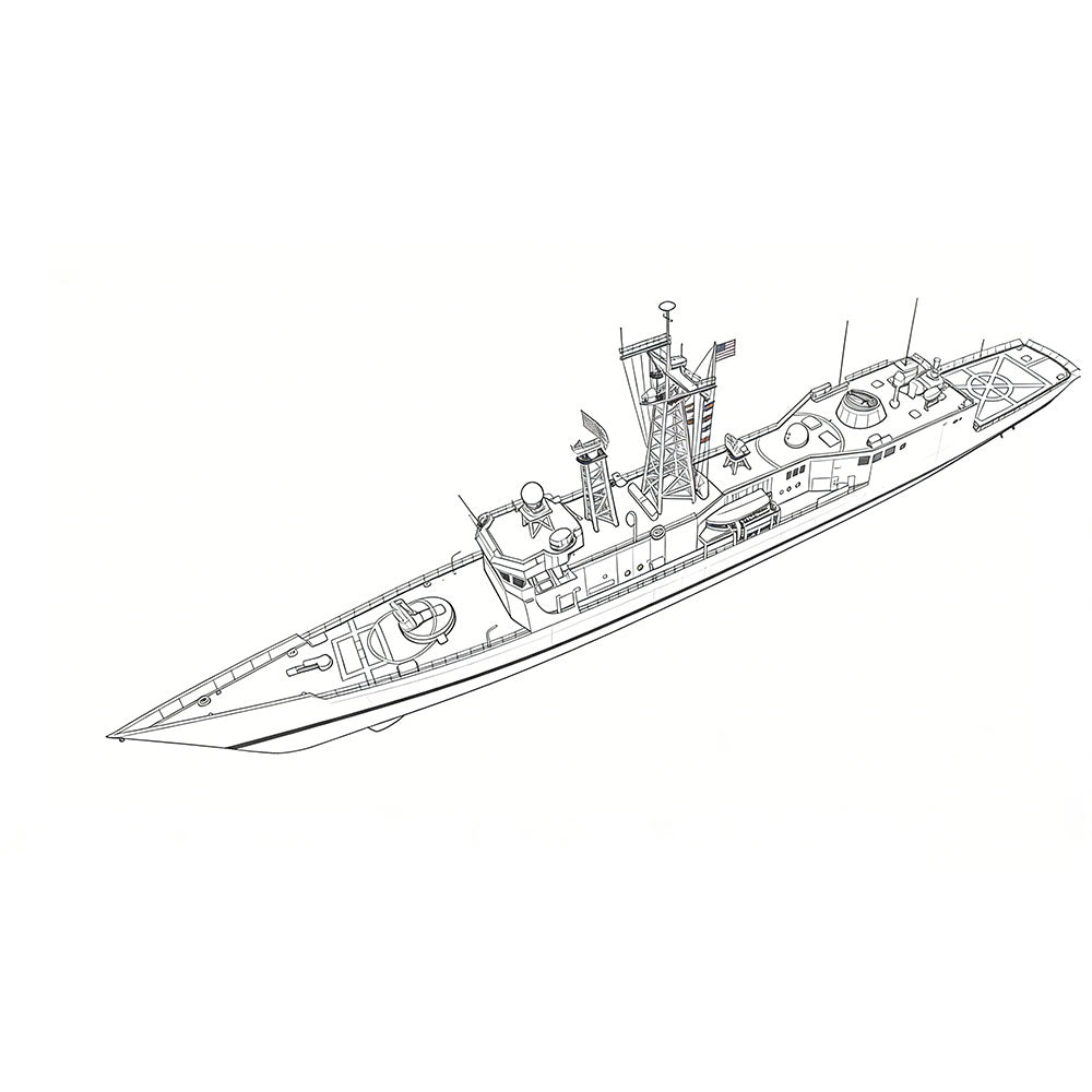 SSC155 Military Model USS FFG-7 Oliver Hazard Perry Class Frigate Water Line — detail view 3