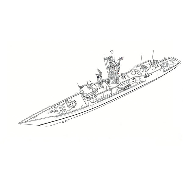 SSC155 Military Model USS FFG-7 Oliver Hazard Perry Class Frigate Water Line