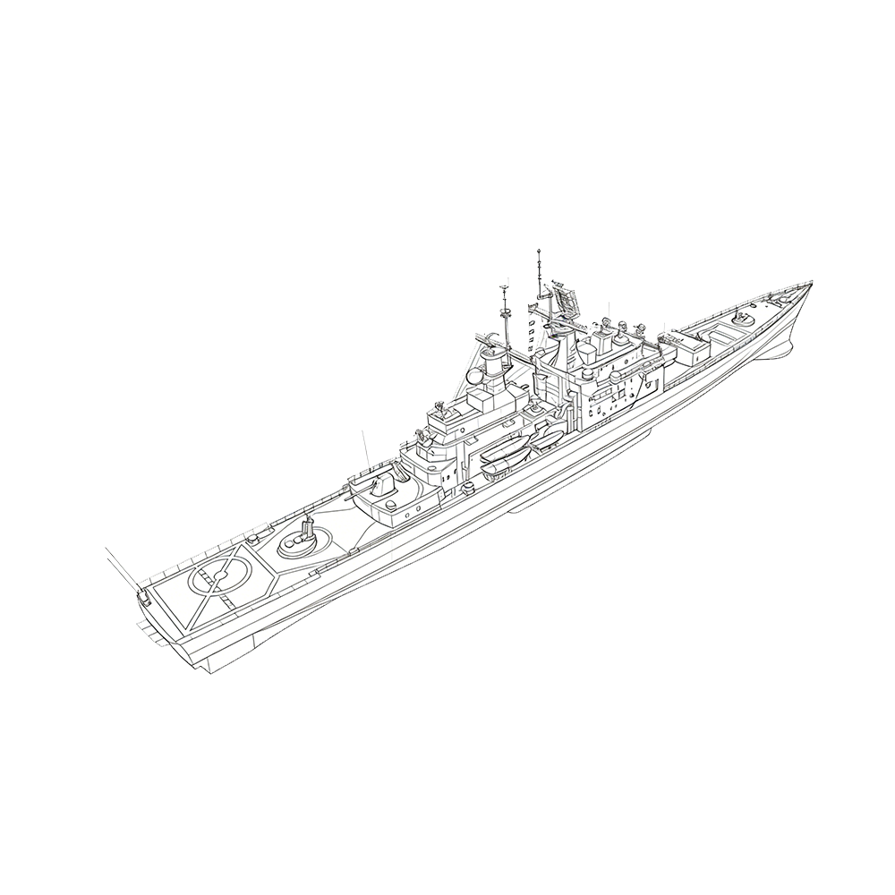 SSC156S  Military Model USS CGN-36 California Class Cruiser Full Hull