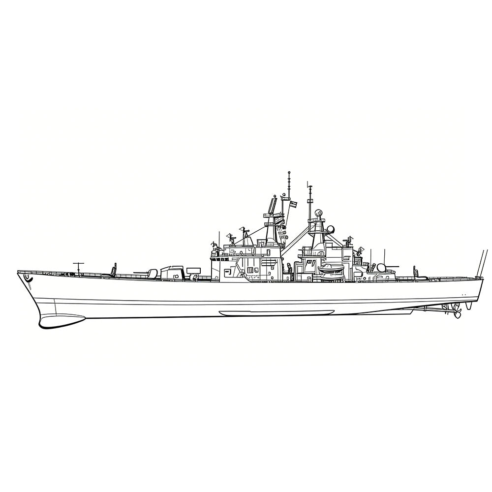 SSC156  Military Model USS CGN-36 California Class Cruiser Water Line