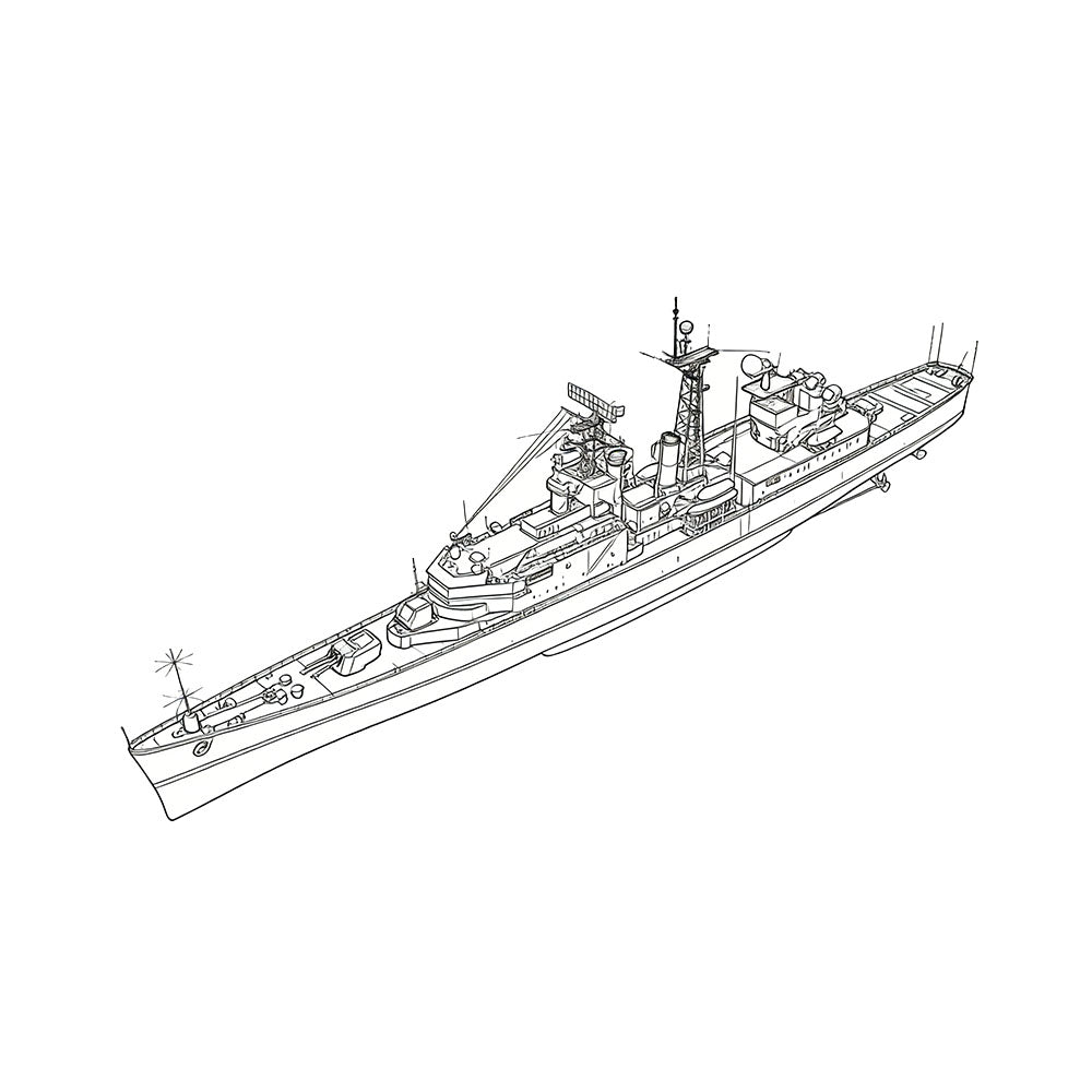 SSC157  Military Model USS Galveston Class Little Rock CLG-4 Missile Cruiser Water Line