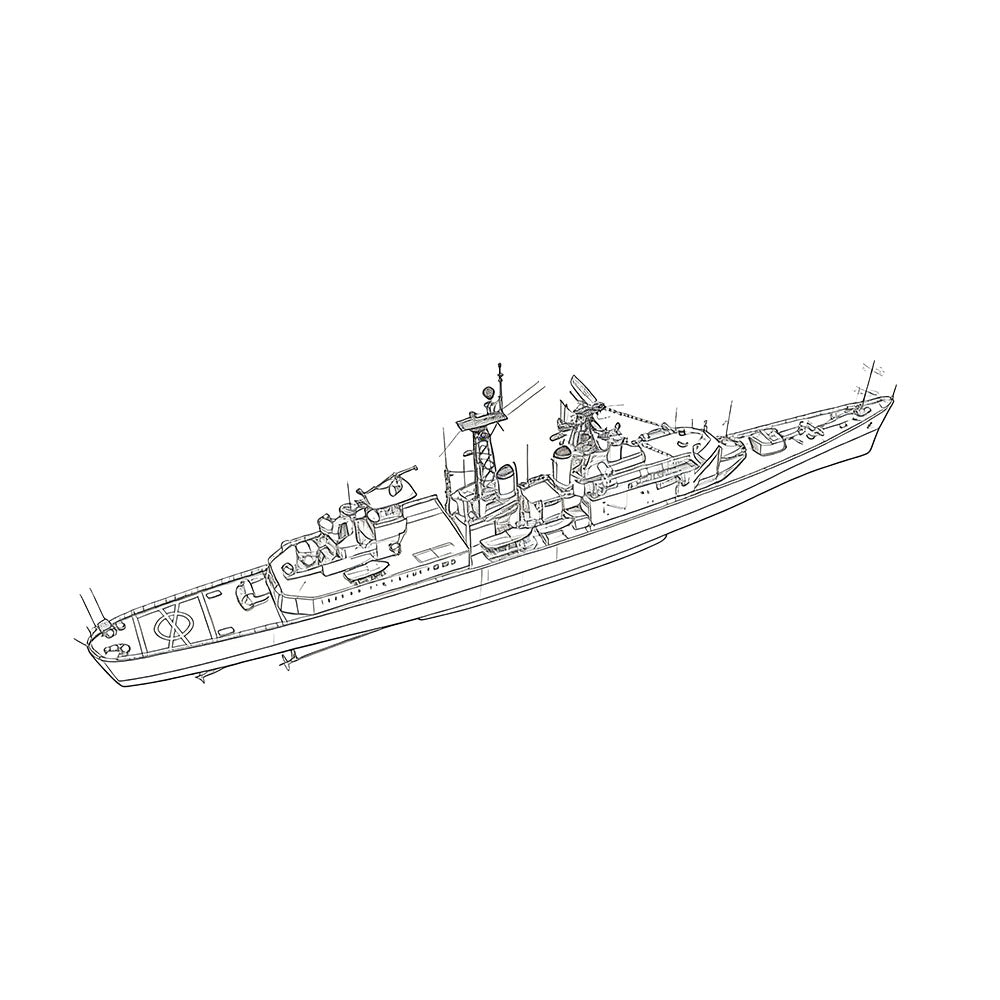 SSC157  Military Model USS Galveston Class Little Rock CLG-4 Missile Cruiser Water Line