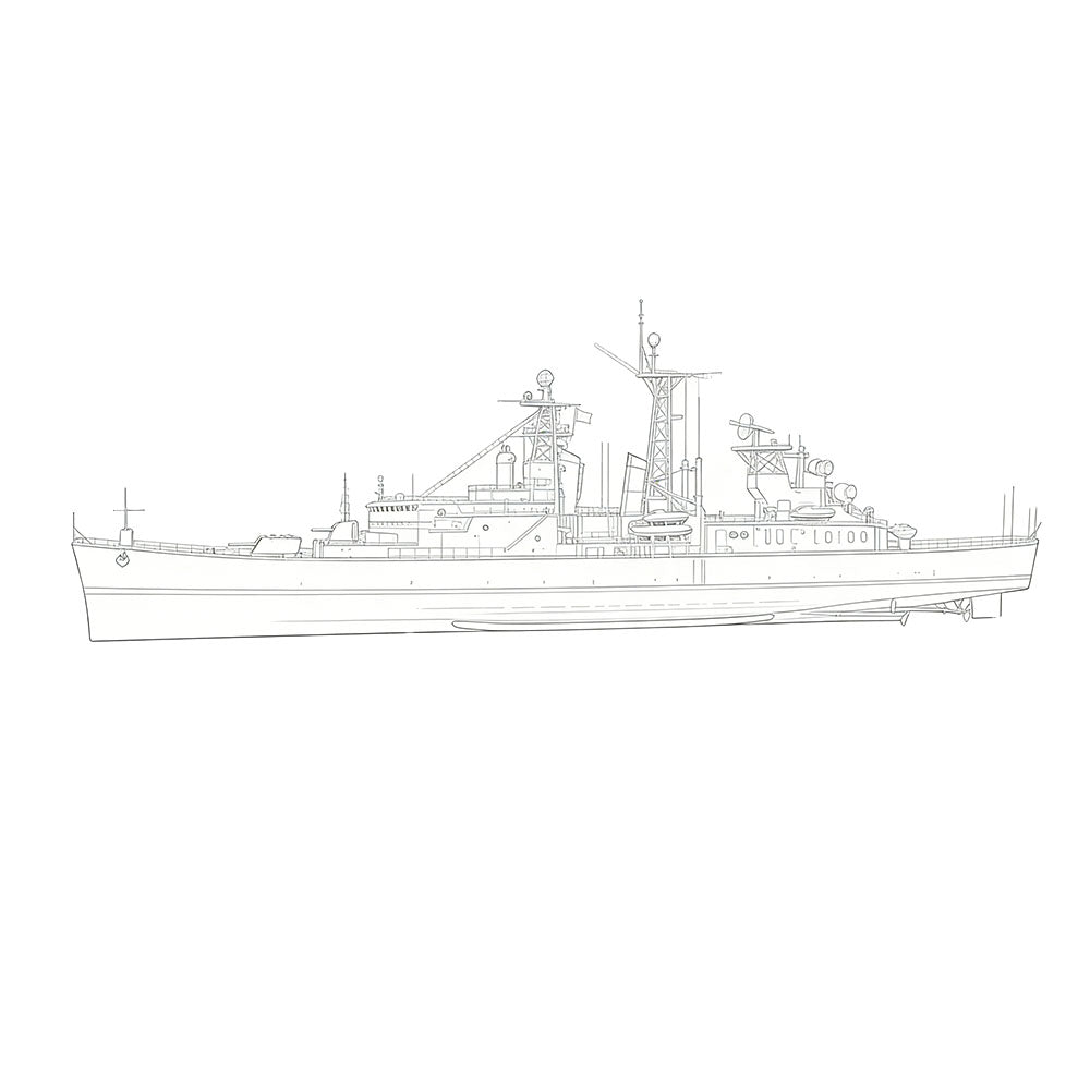 SSC157  Military Model USS Galveston Class Little Rock CLG-4 Missile Cruiser Water Line