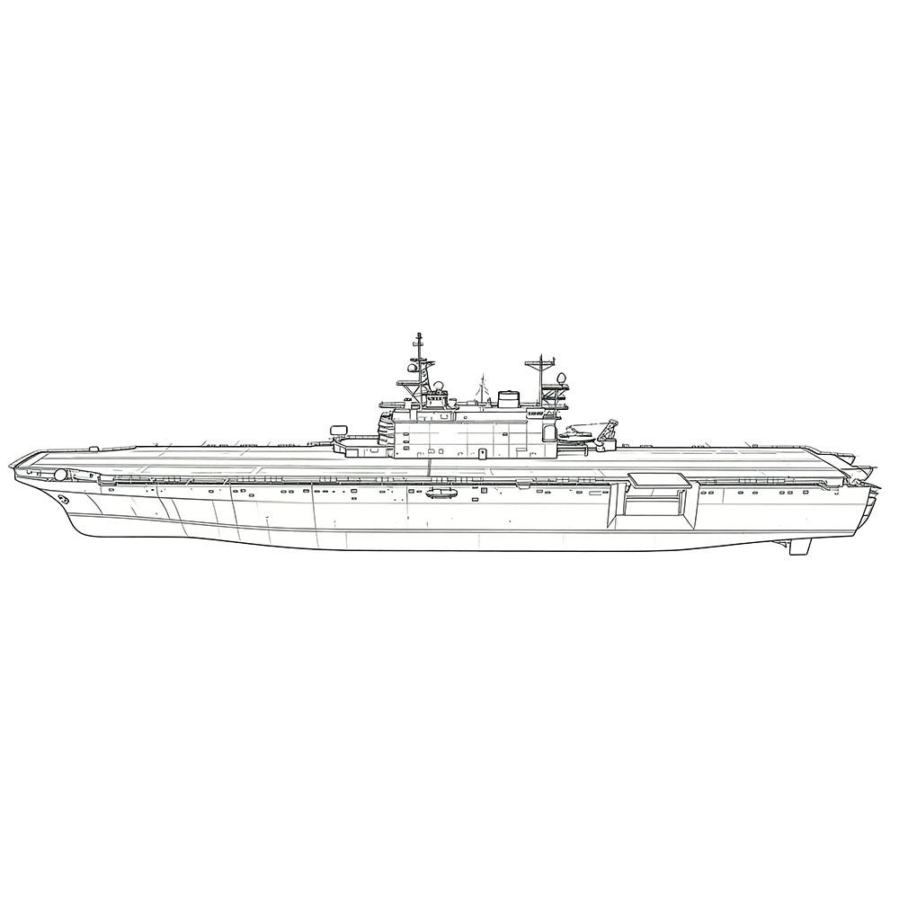 SSC159S  Military Model USS LHA-1 Tarawa Class Amphibious Assault Ship Full Hull