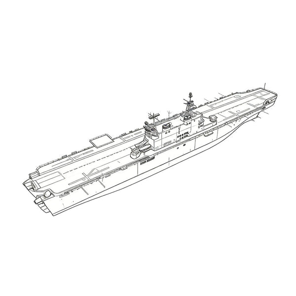 SSC159 Military Model USS LHA-1 Tarawa Class Amphibious Assault Ship Water Line