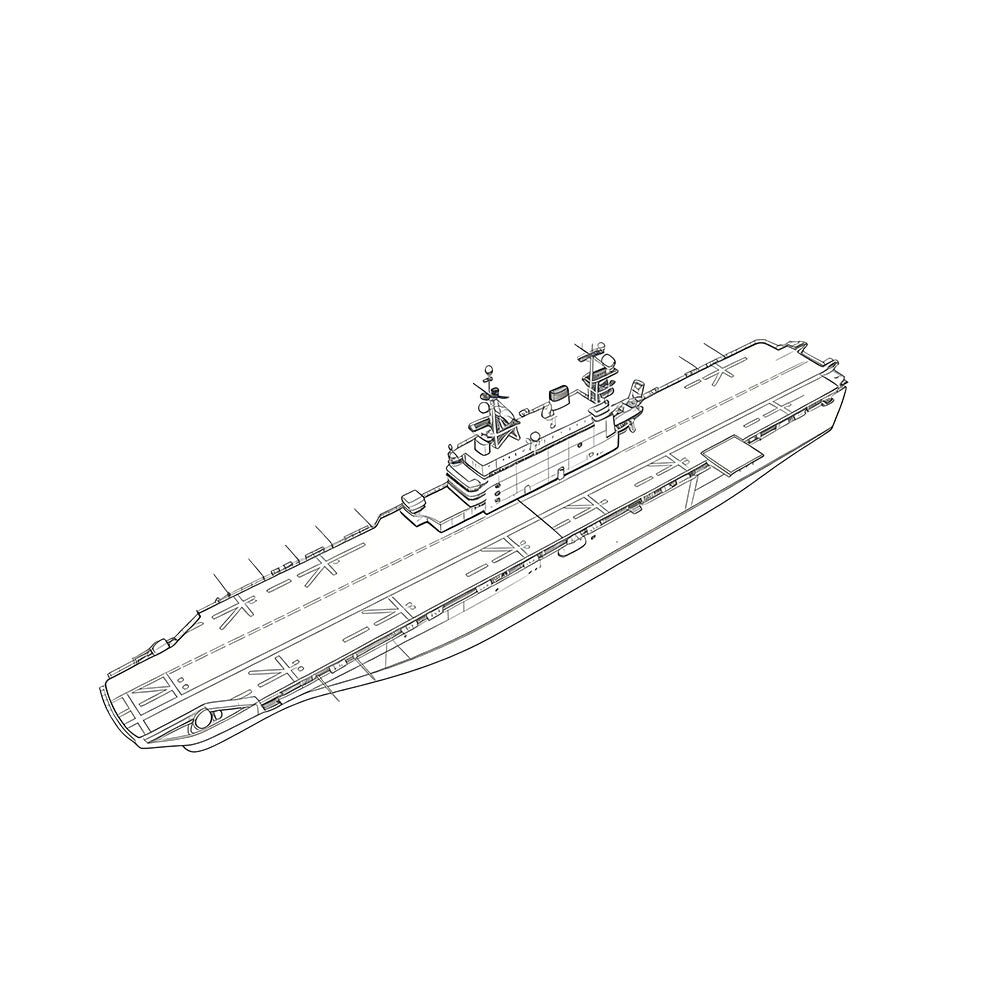 SSC159 Military Model USS LHA-1 Tarawa Class Amphibious Assault Ship Water Line