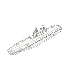 SSC159 Military Model USS LHA-1 Tarawa Class Amphibious Assault Ship Water Line