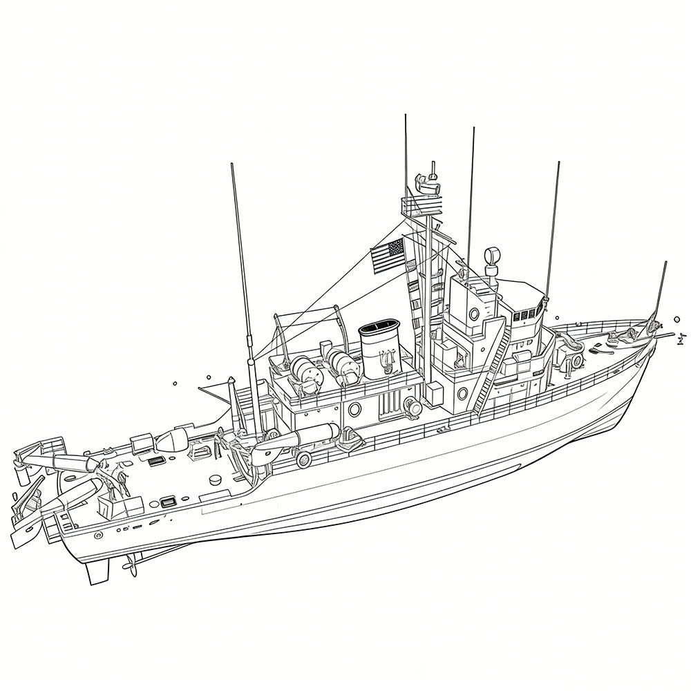 SSC160S  Military Model  USS Aggressive CLass Minesweeper Full Hull