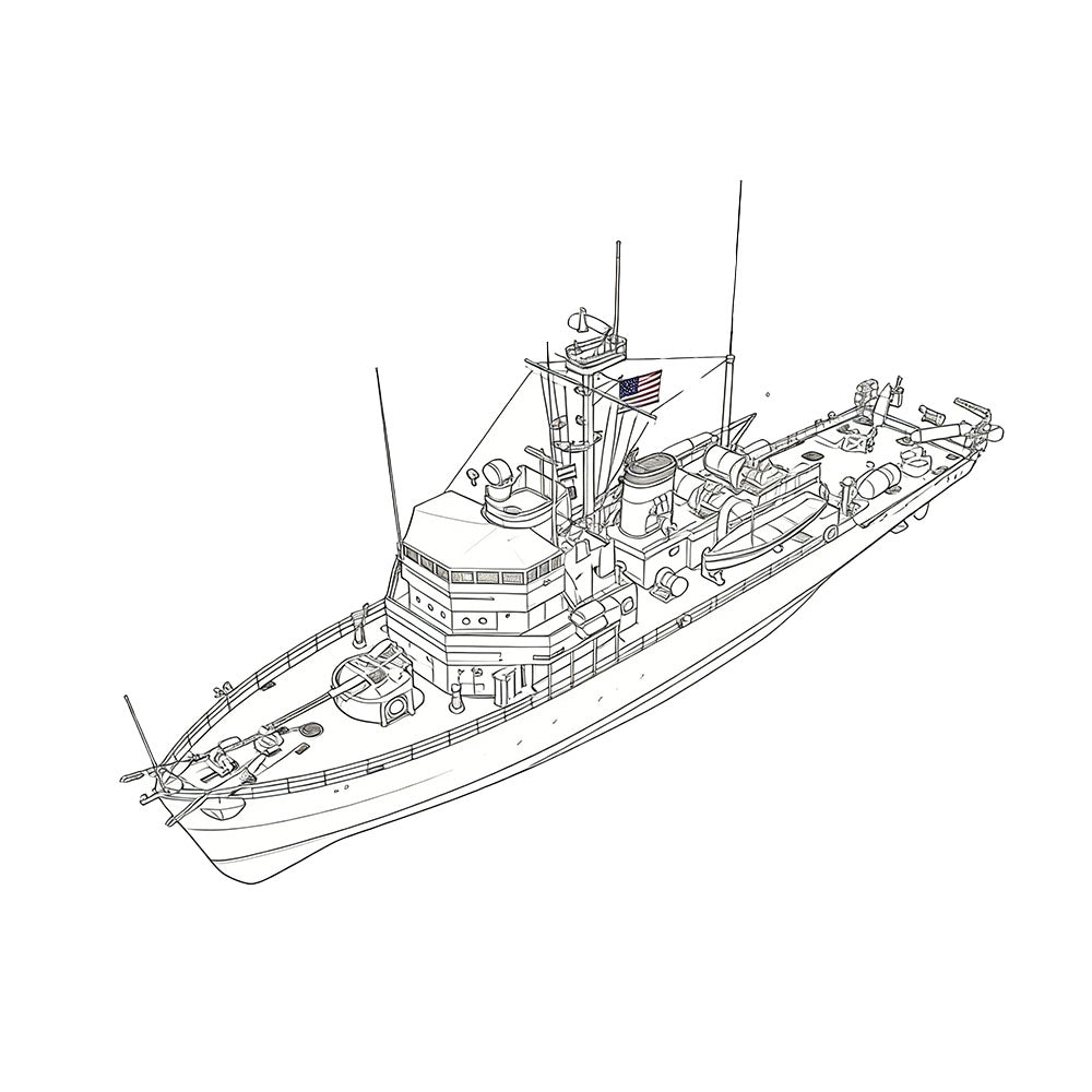 SSC160S  Military Model  USS Aggressive CLass Minesweeper Full Hull