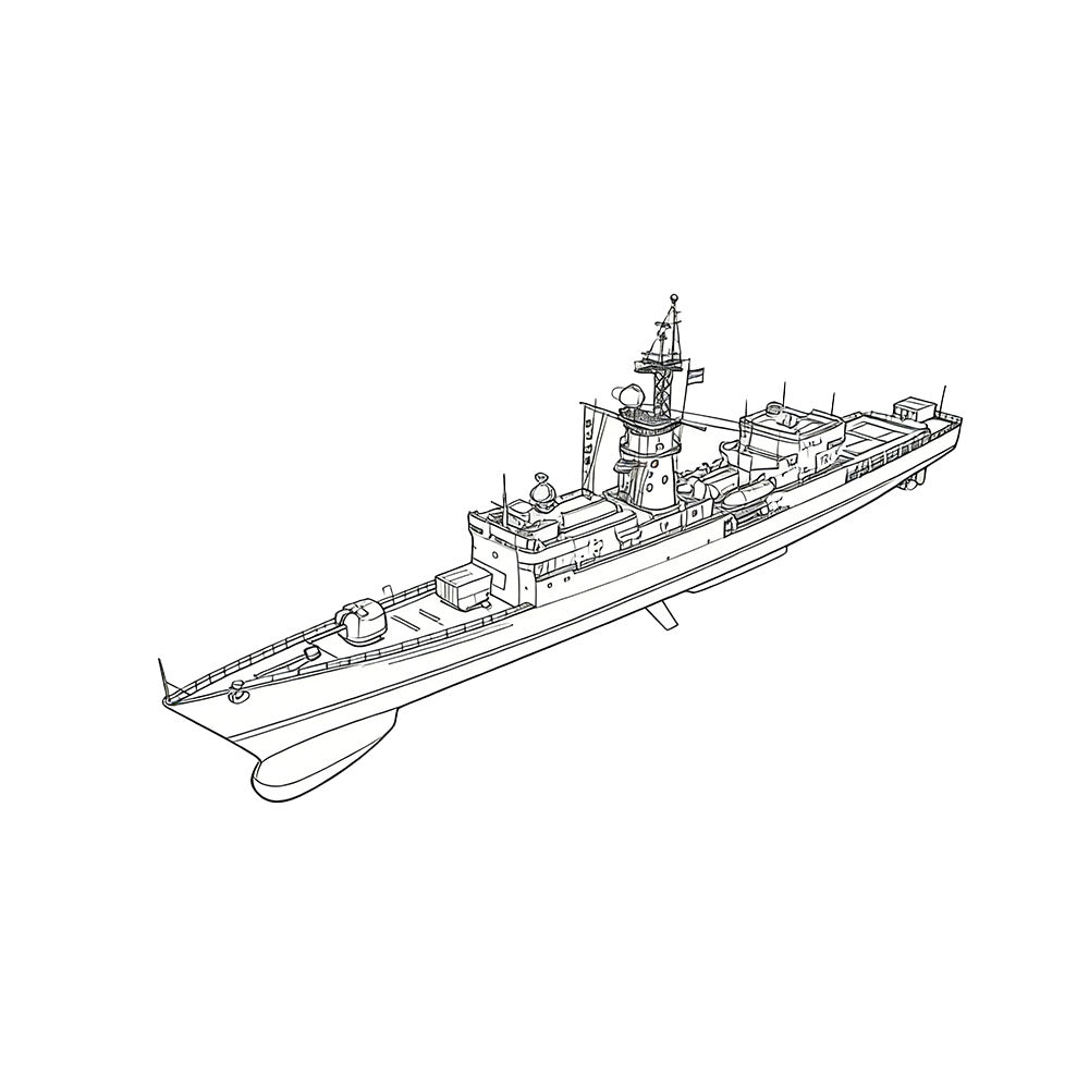 SSC163S Military Model USS Knox Class Frigate Full Hull — scale model kit