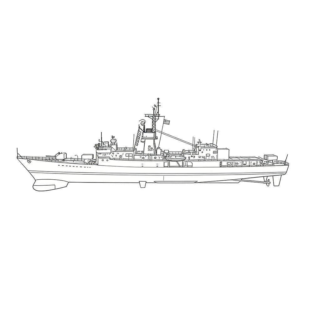 SSC163S Military Model USS Knox Class Frigate Full Hull — detail view 3
