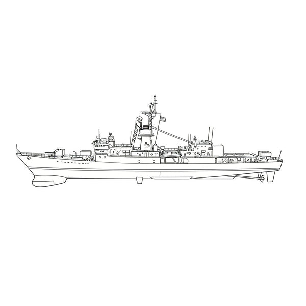 SSC163S Military Model USS Knox Class Frigate Full Hull