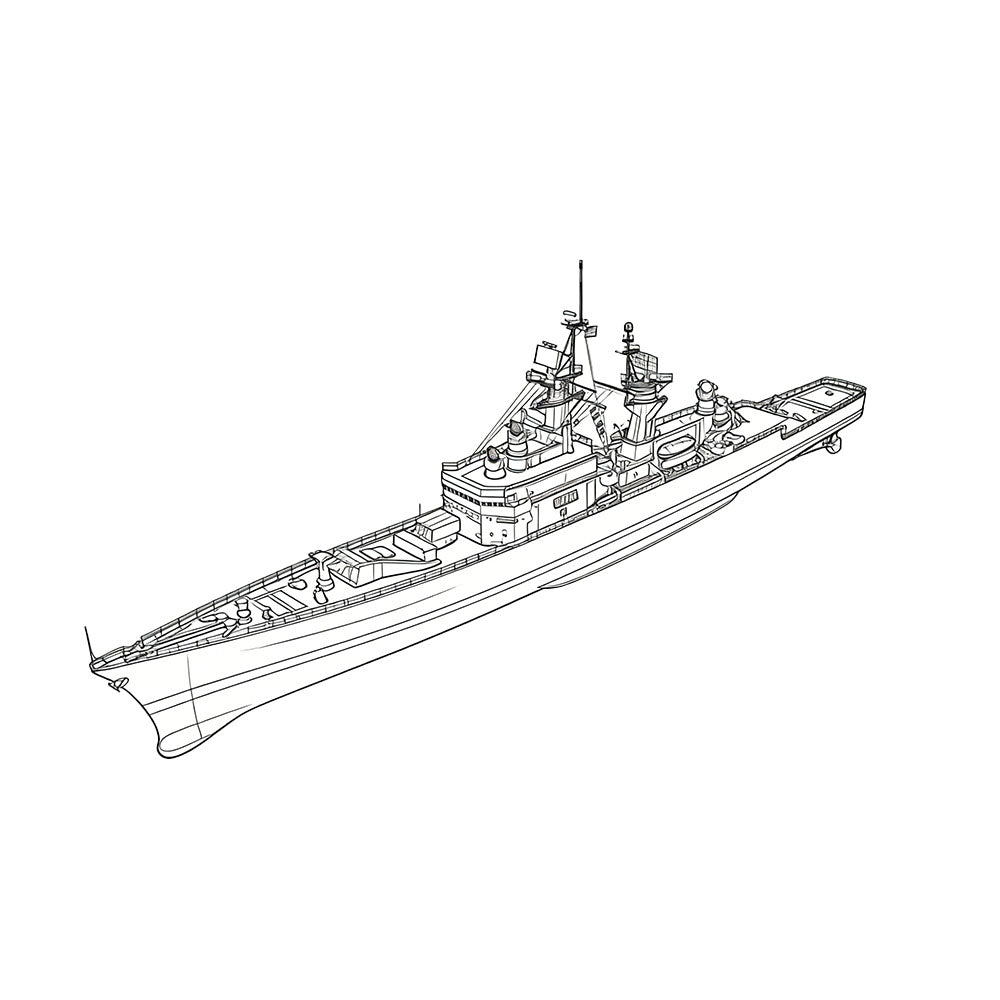 SSC164S  Military Model USS Leahy Class Cruiser 1968 Full Hull