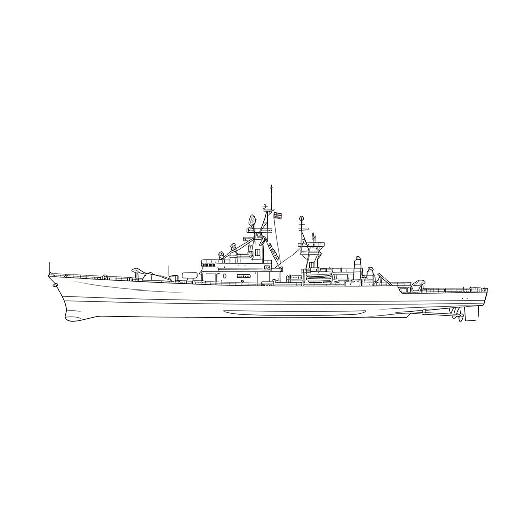 SSC164S  Military Model USS Leahy Class Cruiser 1968 Full Hull