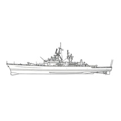 SSC165 Military Model USS Leahy Class Cruiser Water Line