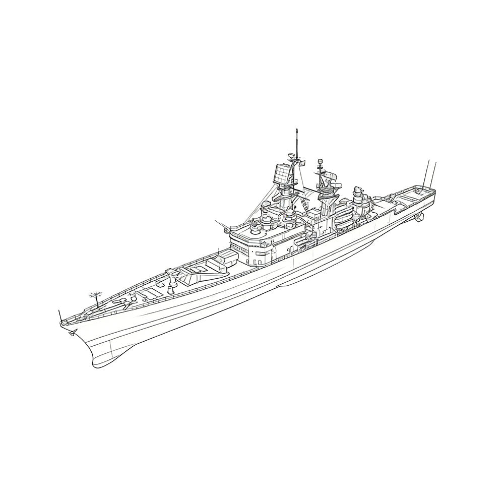 SSC165 Military Model USS Leahy Class Cruiser Water Line