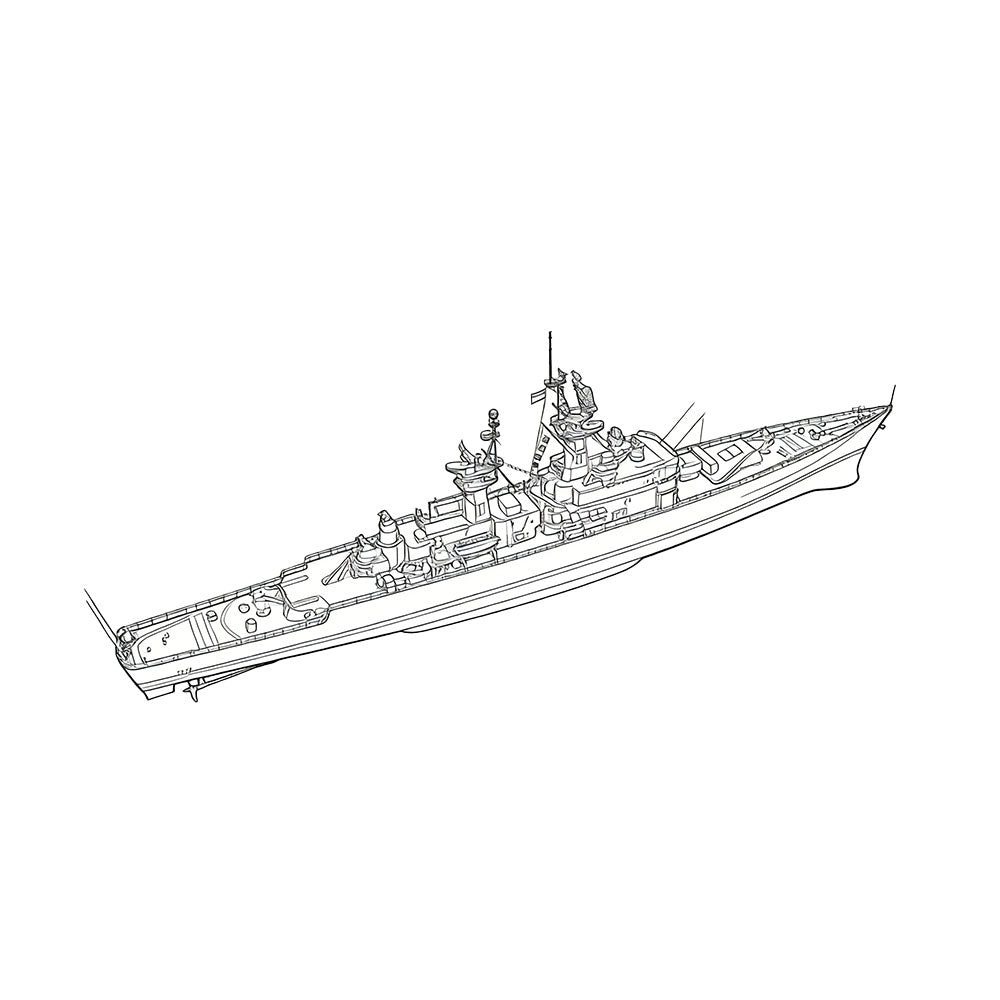 SSC165 Military Model USS Leahy Class Cruiser Water Line