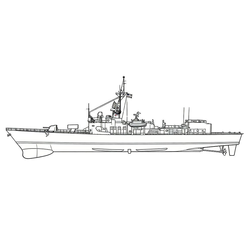 SSC168 Military Model USS Brooke Class FFG1 Guided Missile Frigate Water Line — detail view 3