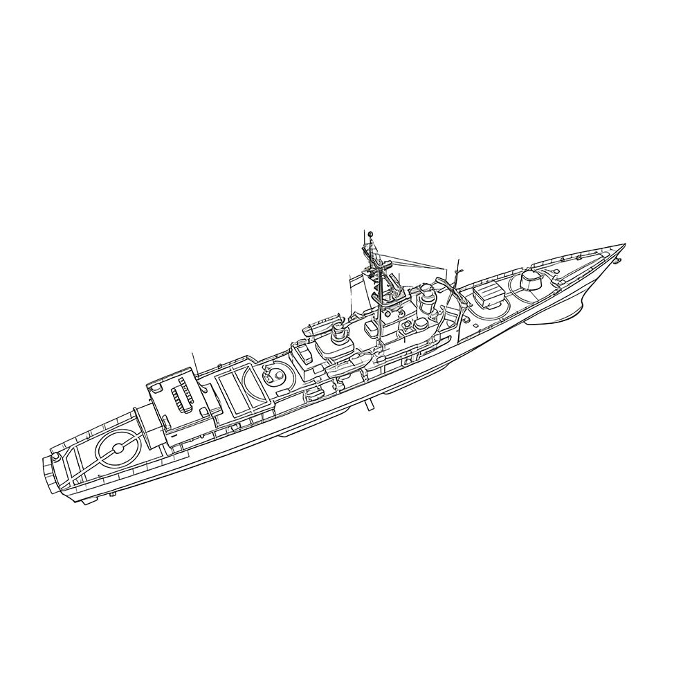 SSC168 Military Model USS Brooke Class FFG1 Guided Missile Frigate Water Line Secondary image