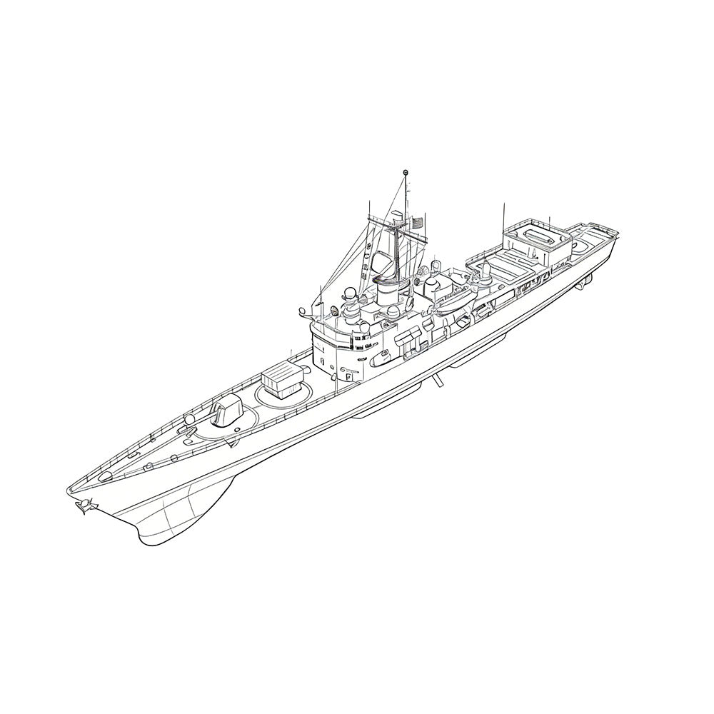 SSC168 Military Model USS Brooke Class FFG1 Guided Missile Frigate Water Line Main image