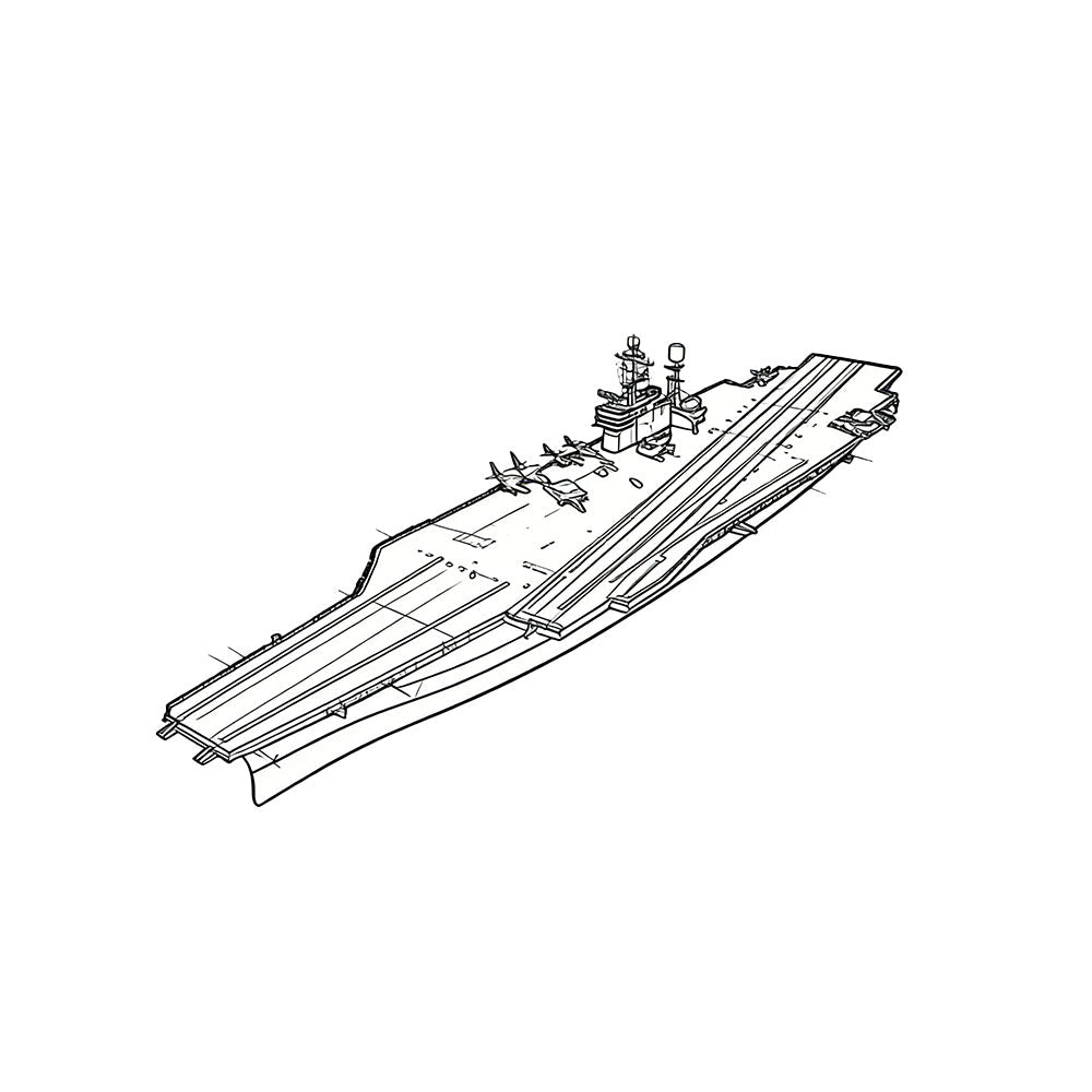 SSC169 Military Model  USS Kitty Hawk Class CV-66 Aircraft Carrier Water Line