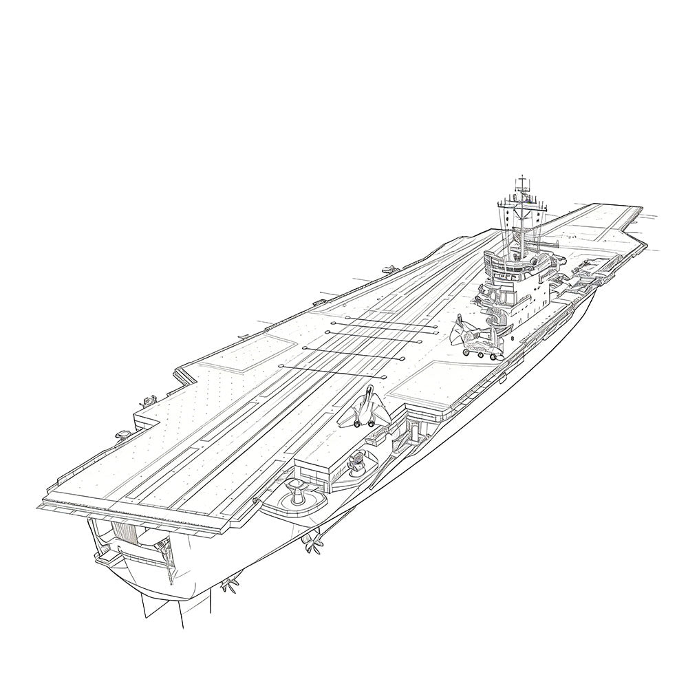 SSC169 Military Model  USS Kitty Hawk Class CV-66 Aircraft Carrier Water Line