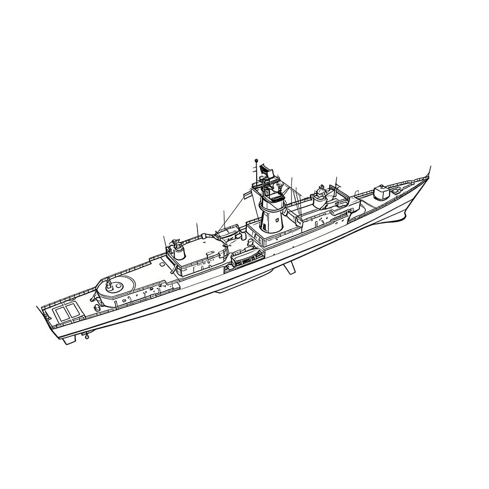 Detail view of SSC170S Military Model SNS Baleares Class Frigate Full Hull Model