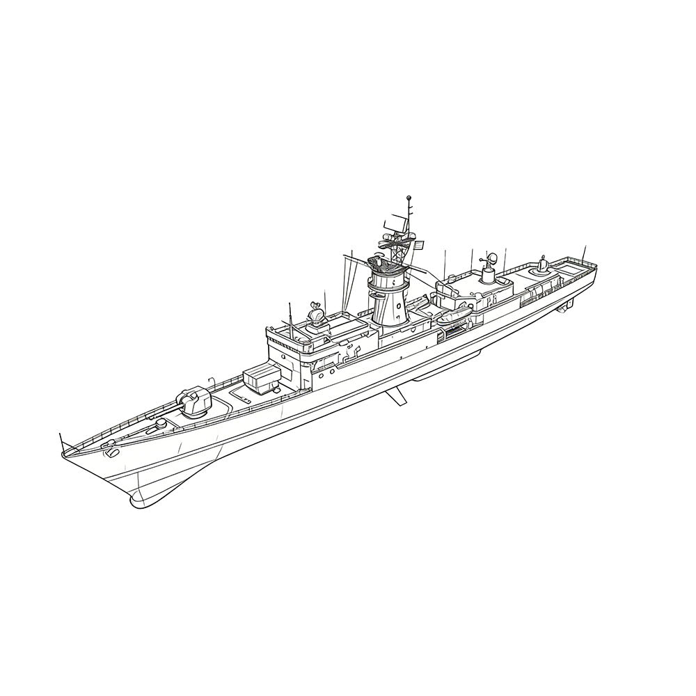 SSC170S Military Model SNS Baleares Class Frigate Full Hull 3D Printed Resin Model Kit by SSMODEL