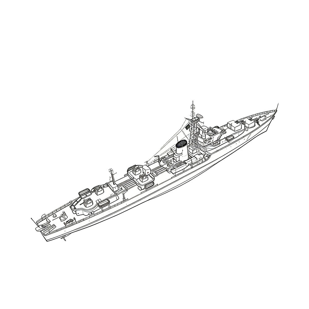 SSC171S Military Model HMS Battle Class Destroyer Full Hull 3D Printed Resin Model Kit by SSMODEL Main image