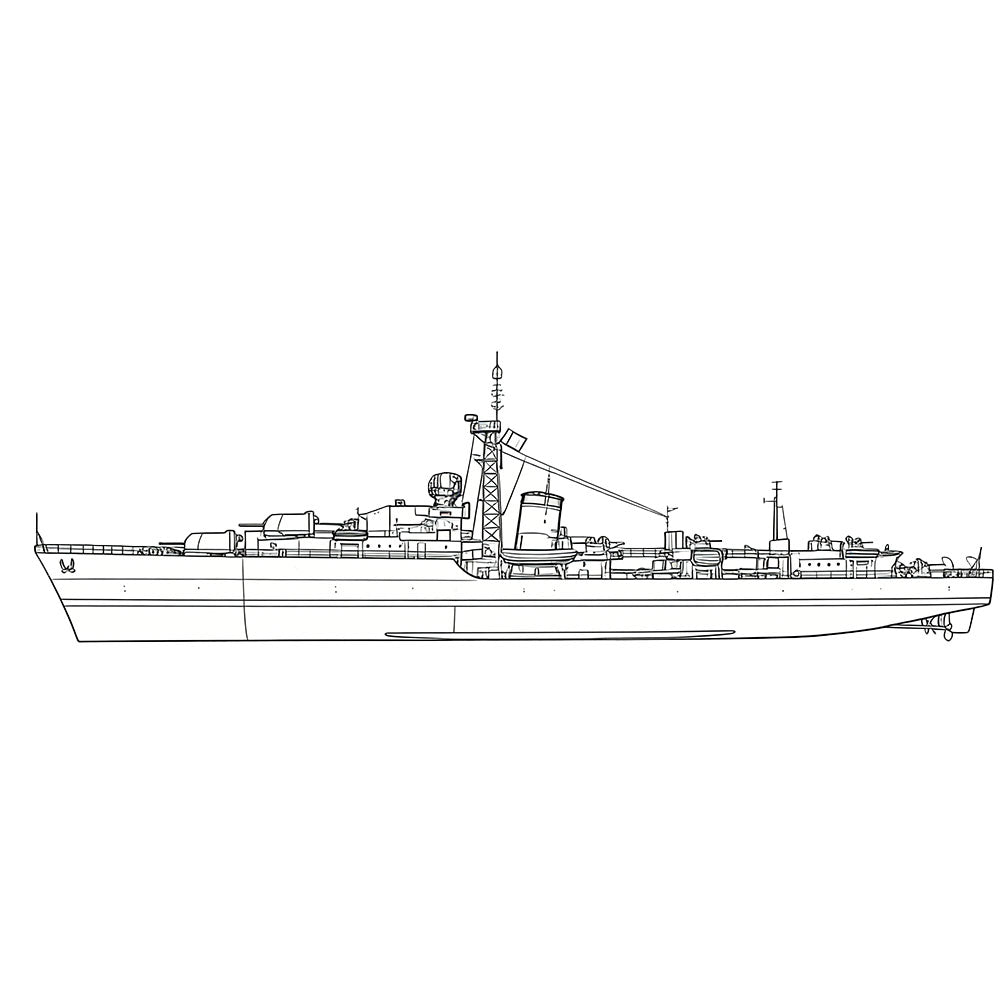 Detail view of SSC171S Military Model HMS Battle Class Destroyer Full Hull Model