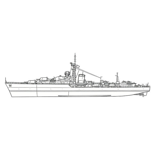 Detail view of SSC171S Military Model HMS Battle Class Destroyer Full Hull Model