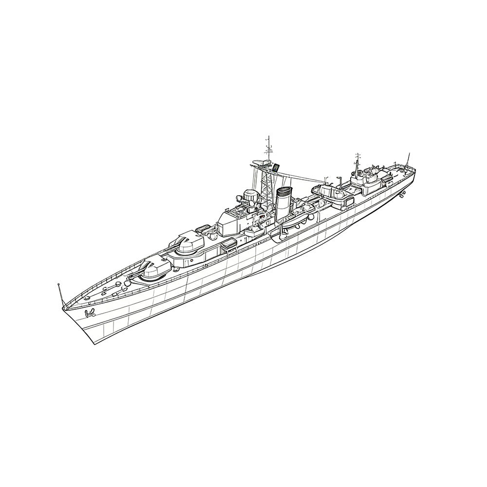 Detail view of SSC171S Military Model HMS Battle Class Destroyer Full Hull Model