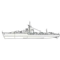 SSC171 Military Model  HMS Battle Class Destroyer Water Line