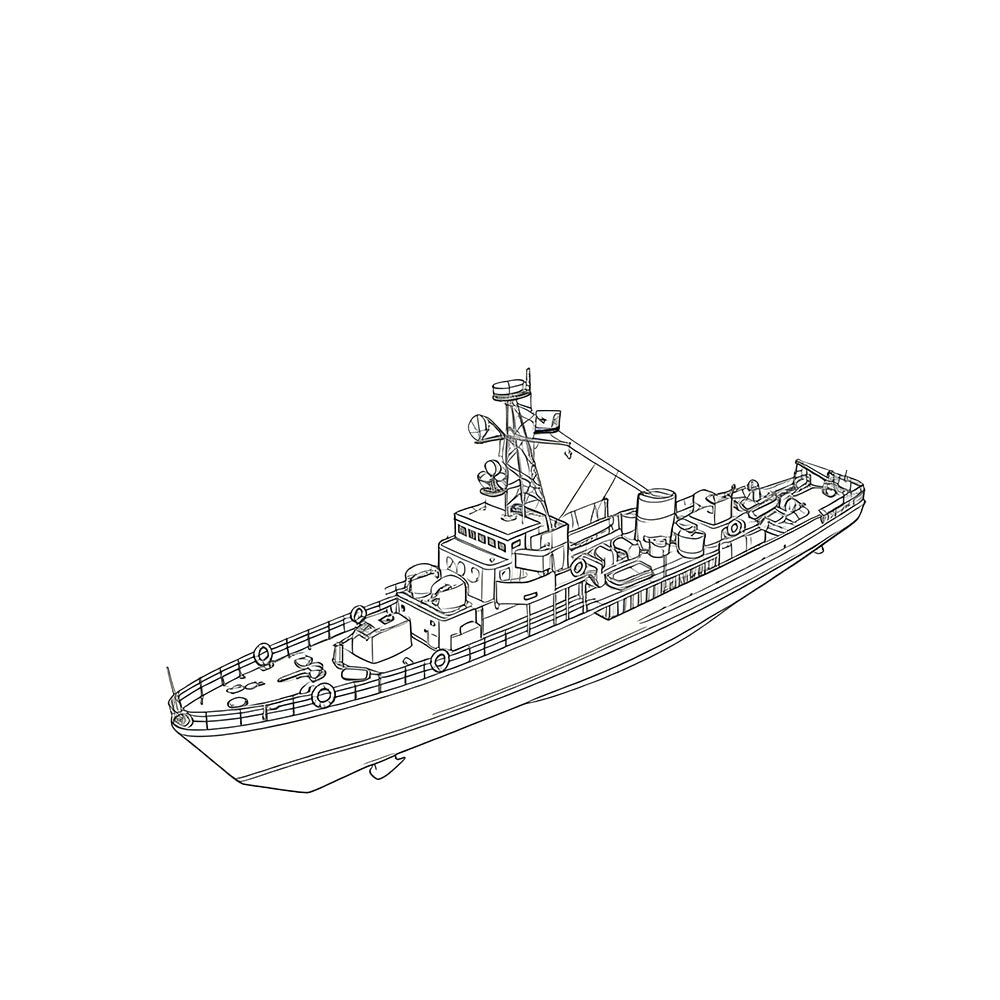 SSC172 Military Model CNS Type 6610 Minesweeper Water Line 3D Printed Resin Model Kit by SSMODEL Main image