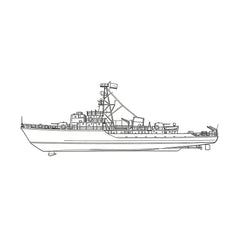 Detail view of SSC173  Military Model USSR Soviet Union T43 Class Minesweeper Water Line Model