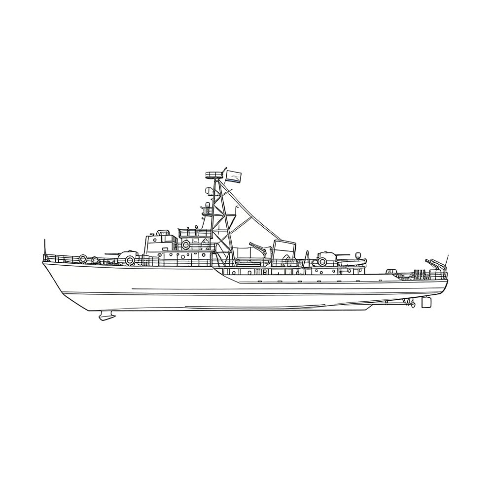 Detail view of SSC173S Military Model USSR Soviet Union T43 Class Minesweeper Full Hull Model