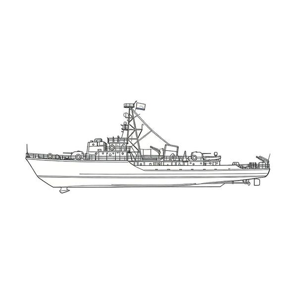 Detail view of SSC173S Military Model USSR Soviet Union T43 Class Minesweeper Full Hull Model
