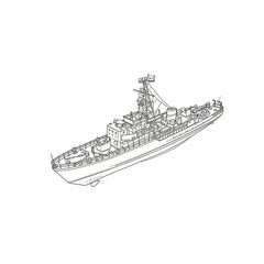 Detail view of SSC173  Military Model USSR Soviet Union T43 Class Minesweeper Water Line Model