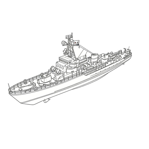 SSC174 Military Model USSR Soviet Union T43K Class Minesweeper Water Line 3D Printed Resin Model Kit by SSMODEL