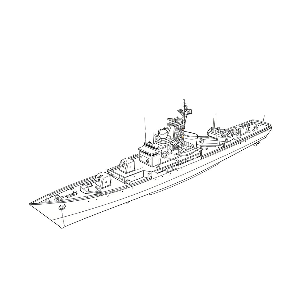 SSC175S  Military Model CNS Chengdu Class Frigate Full Hull 3D Printed Resin Model Kit by SSMODEL