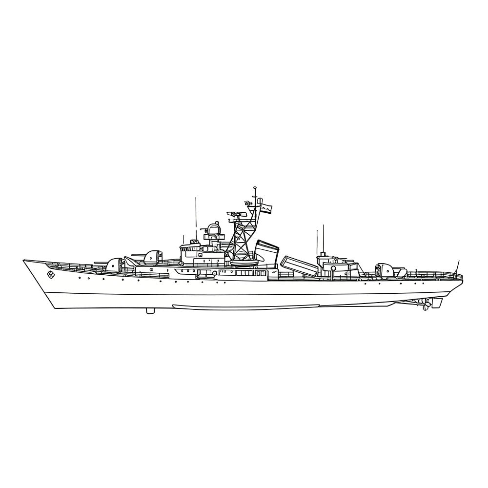 Detail view of SSC175S  Military Model CNS Chengdu Class Frigate Full Hull Model