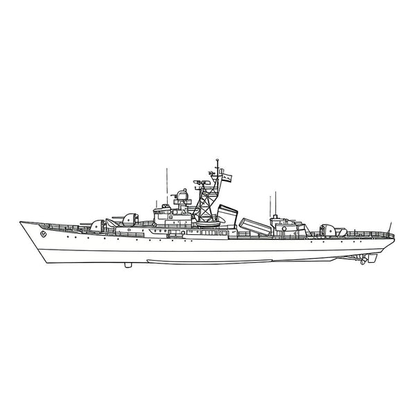 Detail view of SSC175S  Military Model CNS Chengdu Class Frigate Full Hull Model