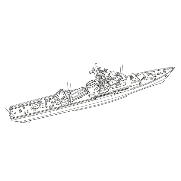 Detail view of SSC175S  Military Model CNS Chengdu Class Frigate Full Hull Model